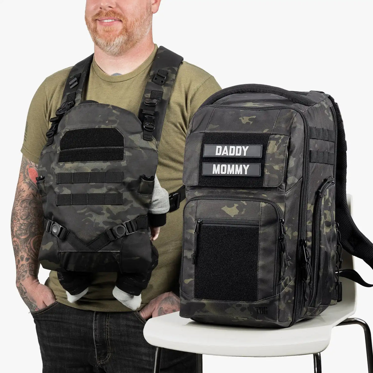 Everyday Diaper Bag Backpack + Baby Carrier Bundle