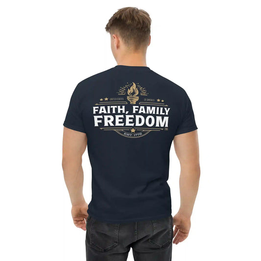 Faith, Family, Freedom - Torch, Navy