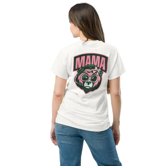 Mama Bear Pink, White
